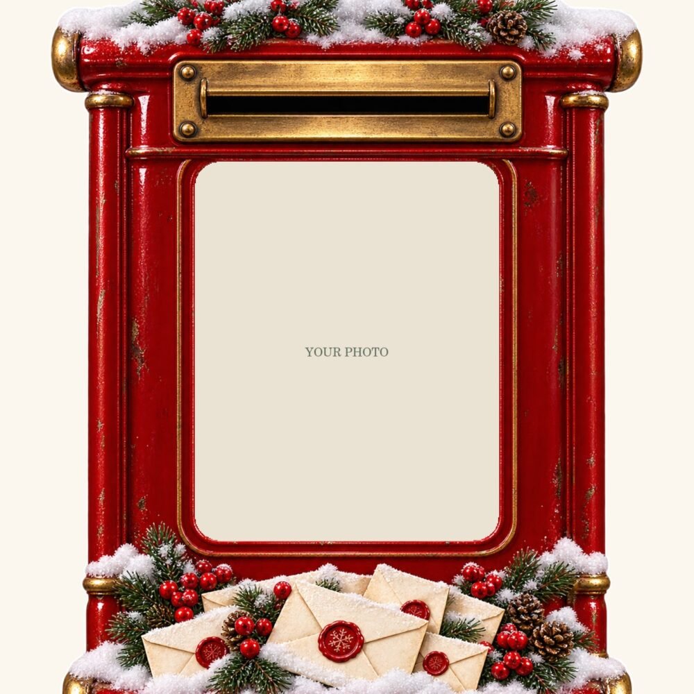 Letters to Santa — Personalized Photo Ornament design preview with a placeholder for your photo