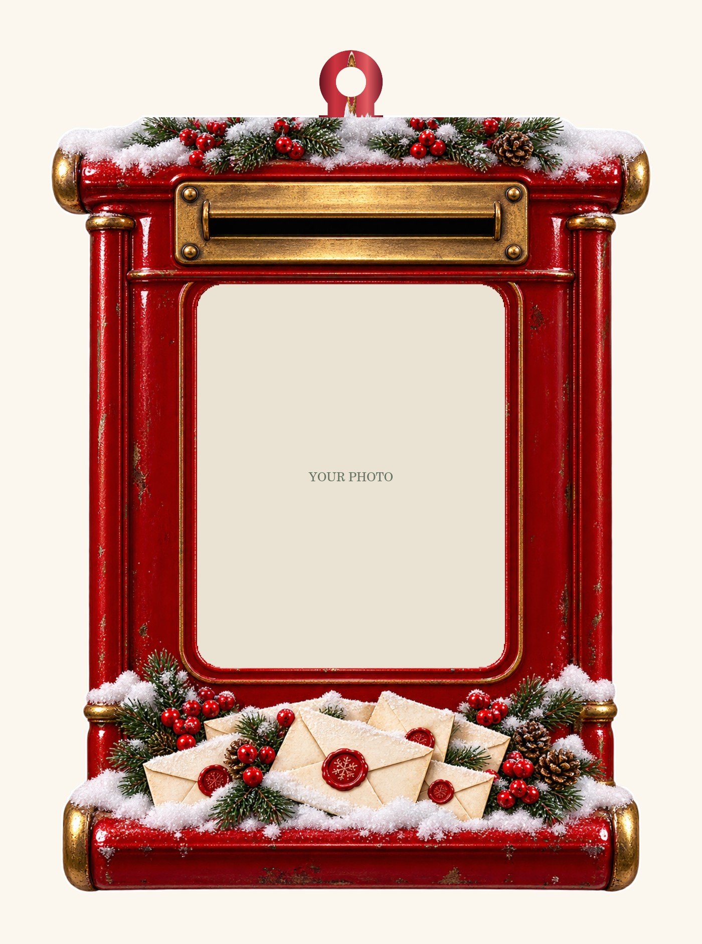 Letters to Santa — Personalized Photo Ornament design preview with a placeholder for your photo